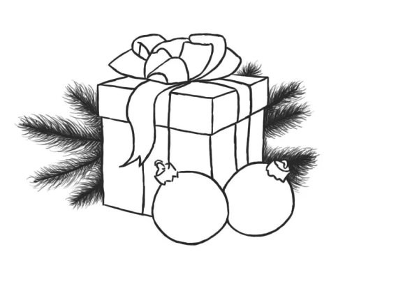 Новогодние подарки карандашом