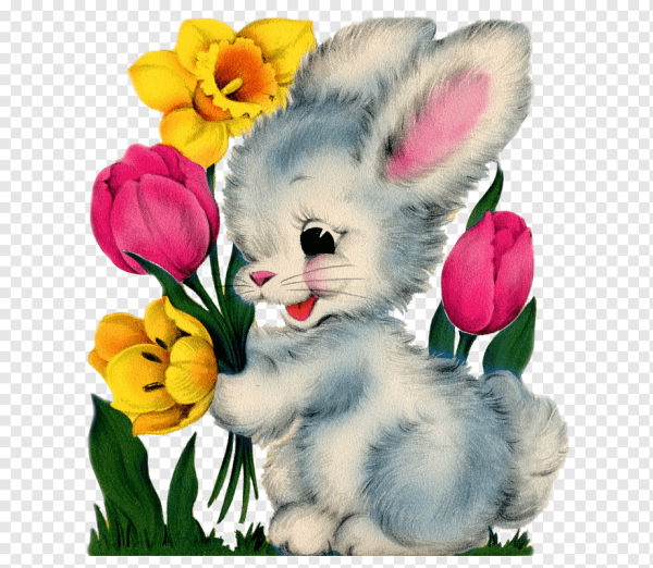 Зайчик с цветами