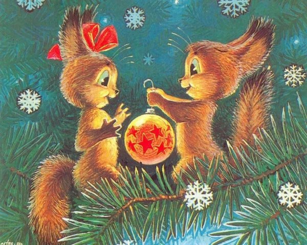 Новогодние открытки 80-х годов