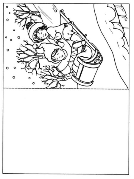 Новогодняя открытка раскраска