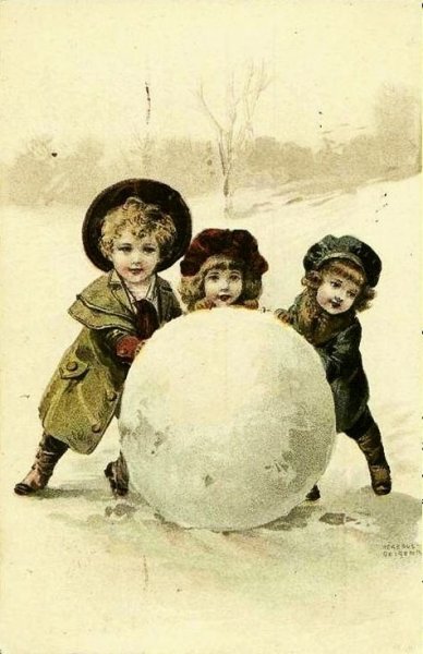 Дореволюционные новогодние открытки с детьми