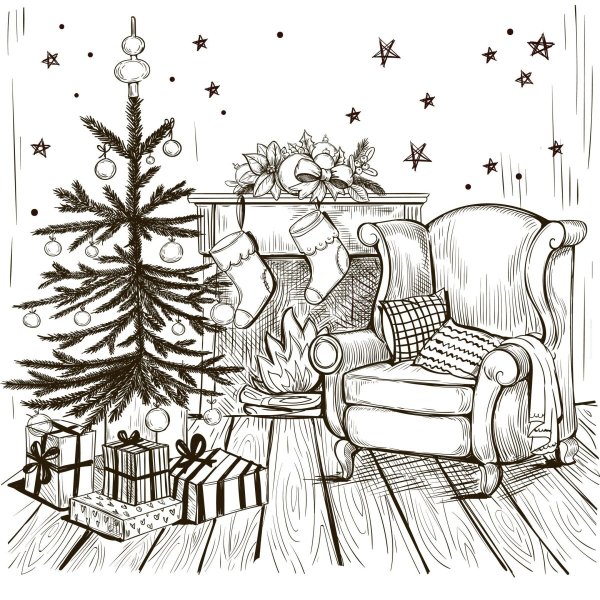 Картинки на новый год для срисовки