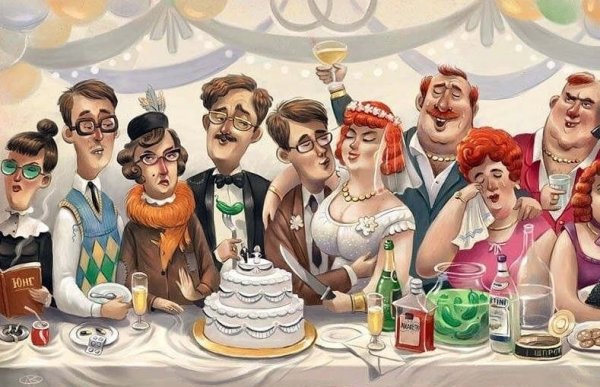 Застолье карикатура