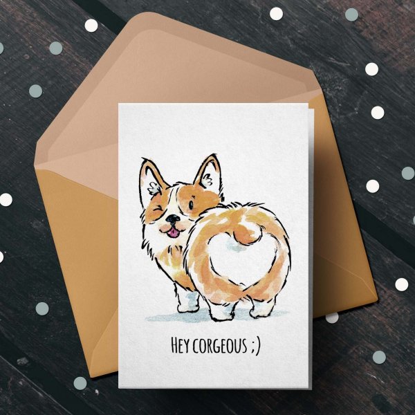 С днём рождения корги открытки