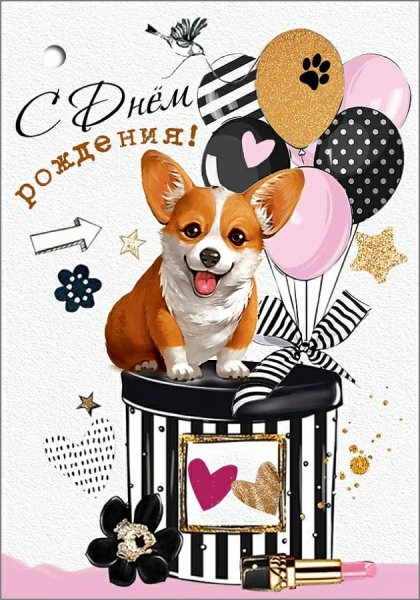 Корги с днем рождения арт