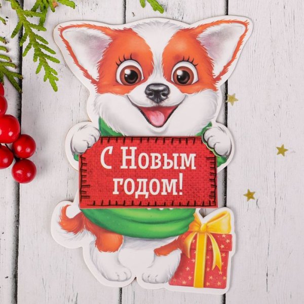 Открытка с корги