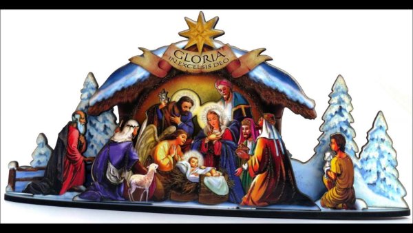 Рождественская открытка вертеп