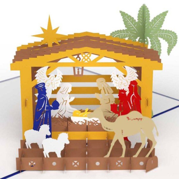 Рождественский вертеп на прозрачном фоне