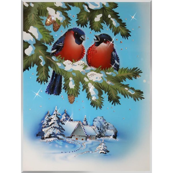 Новогодние открытки со снегирями