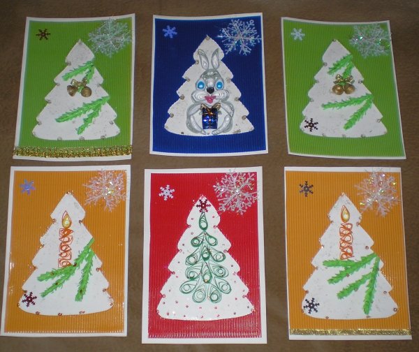 Новогодняя открытка своими руками для детей