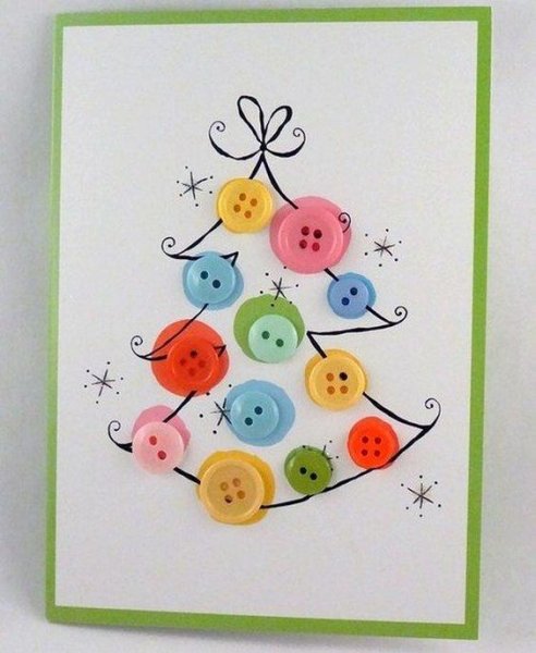 Новогодняя открытка своими руками для детей