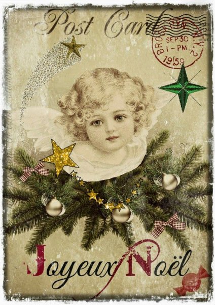 Открытка с Рождеством на французском