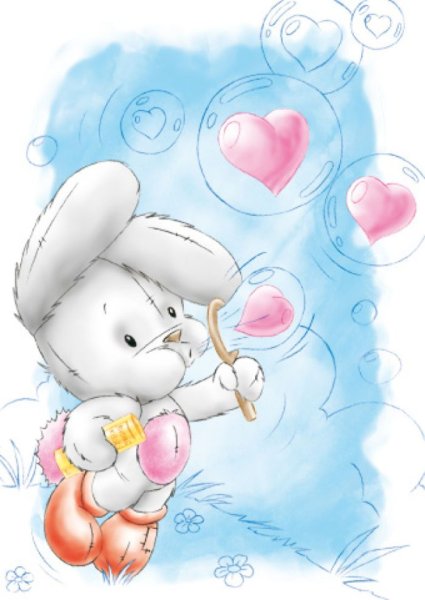 Заяц с сердечком открытка
