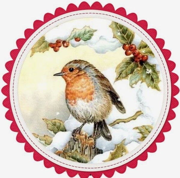 Новогодние птички для декупажа