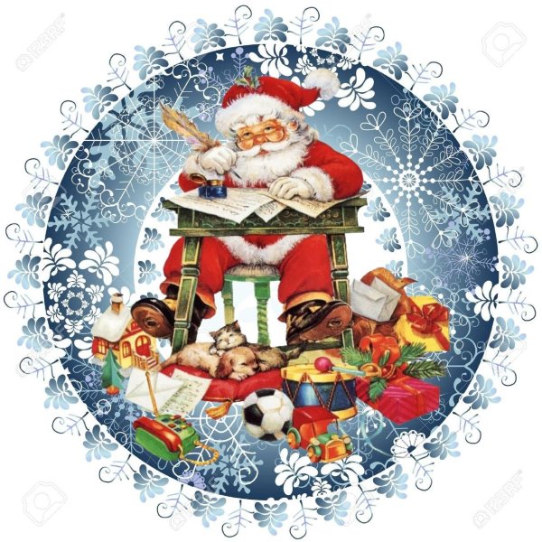 Новогодние открытки круглые