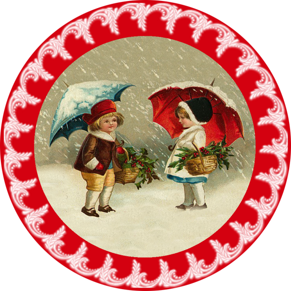 Винтажные новогодние круглые