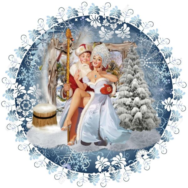 Новогодние открытки круглые