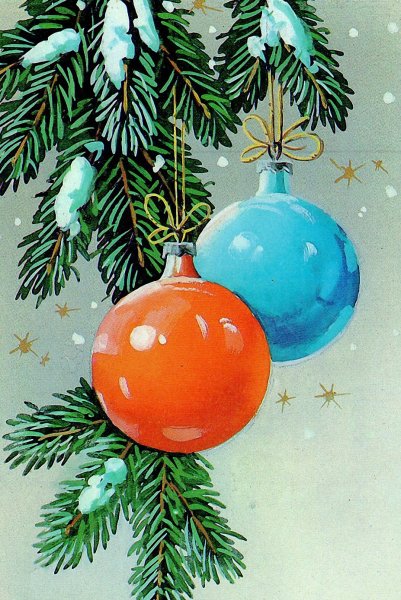 Рисование новогодней открытки