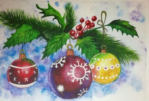 Детские рисунки на новый год