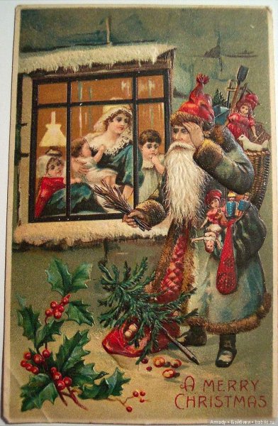 Европейская Рождественская открытка