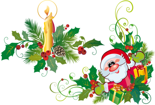 Новогодние уголки на прозрачном фоне