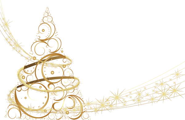 Новогодние виньетки на прозрачном фоне