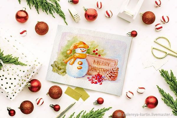 Новогодняя акварель
