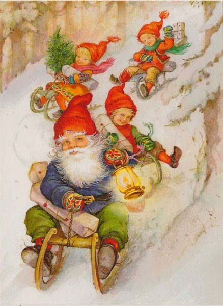 Новогодние открытки с гномами