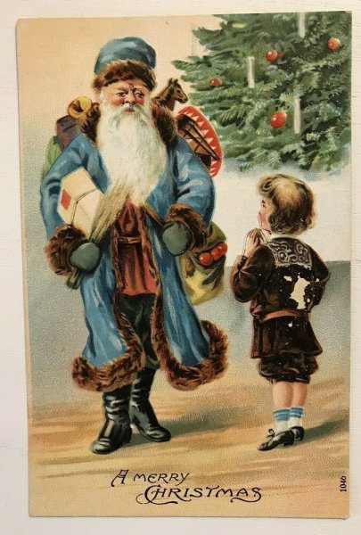 Дед Мороз Винтажная открытка