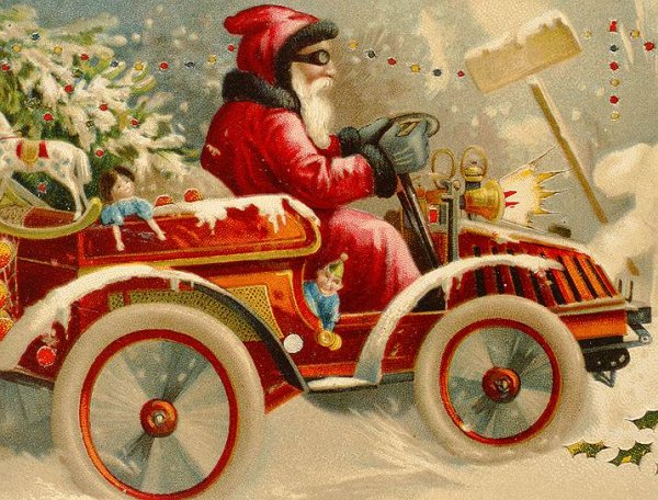 Ретро автомобиль с елкой