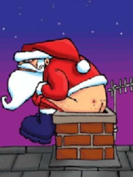 Дед Мороз какает в трубу