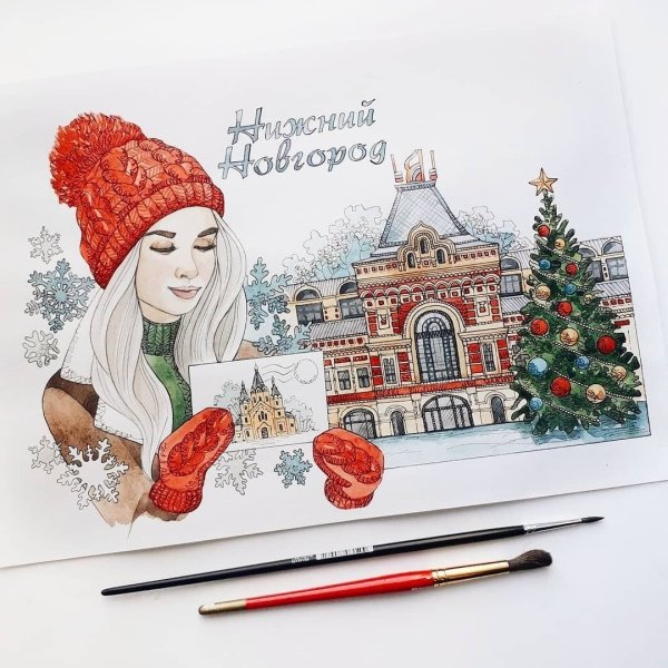 Зимние рисункимаркрами