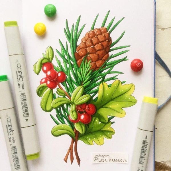 Рисунки маркерами Лиза Краснова