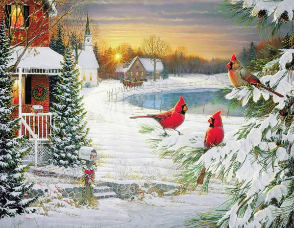 Красивые новогодние пейзажи