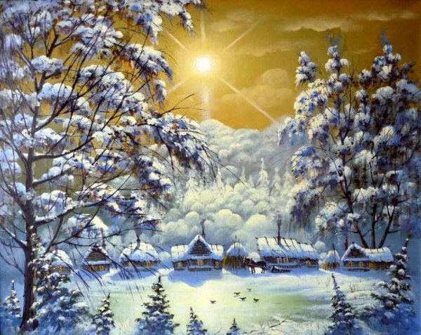 Художник Марков Владимир зимние картины