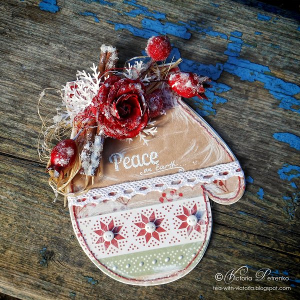 Новогодняя открытка варежка