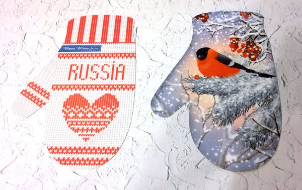 Новогодняя открытка рукавичка