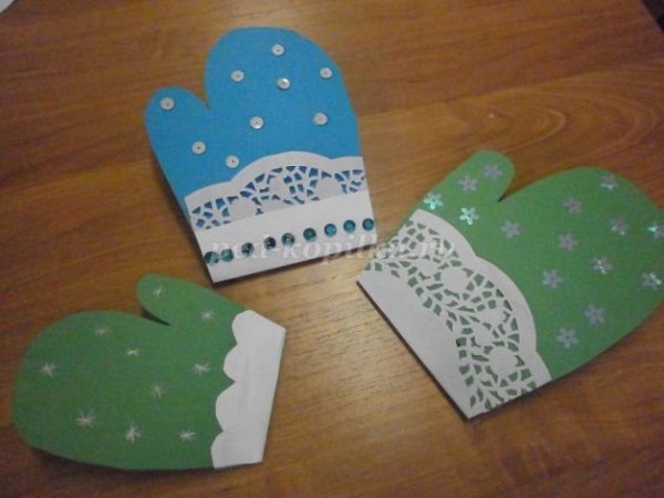 Поделки из бумажных варежек