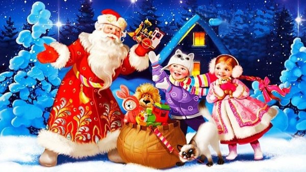 Детские новогодние рисунки