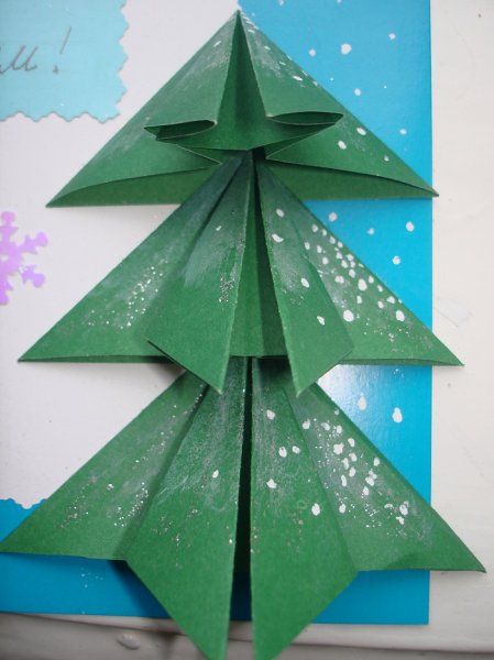 Елка оригами аппликация