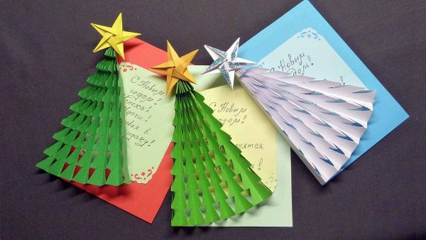 Поделка елочка открытка