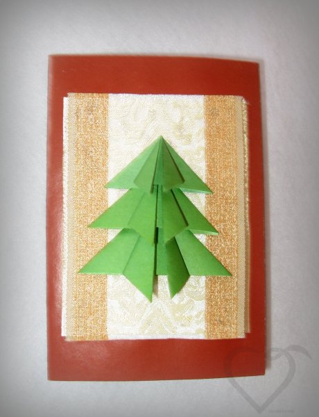 Новогодняя открытка оригами своими руками для детей