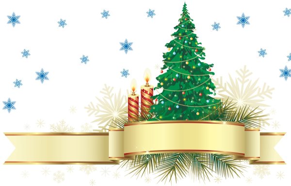 Новогодние атрибуты на прозрачном фоне