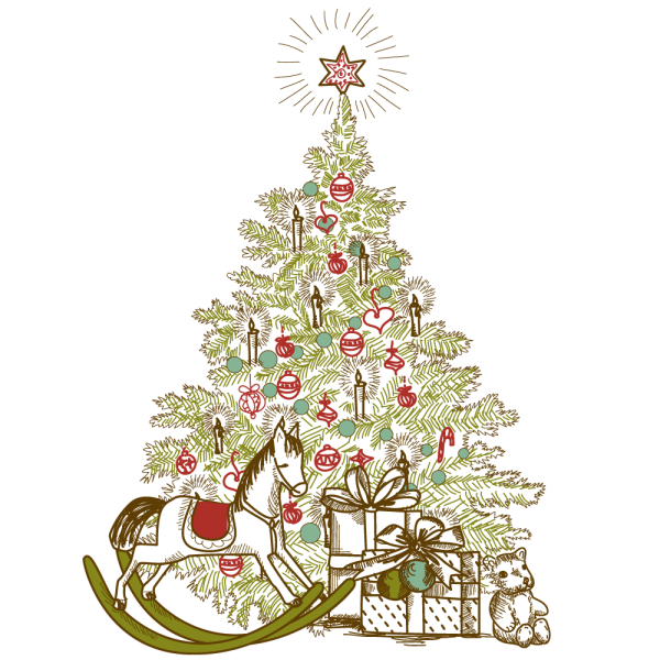 Стильные новогодние иллюстрации