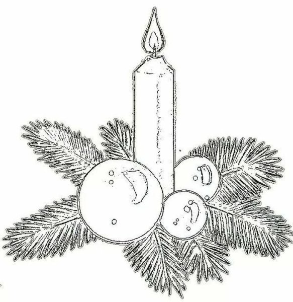 Елка раскраска