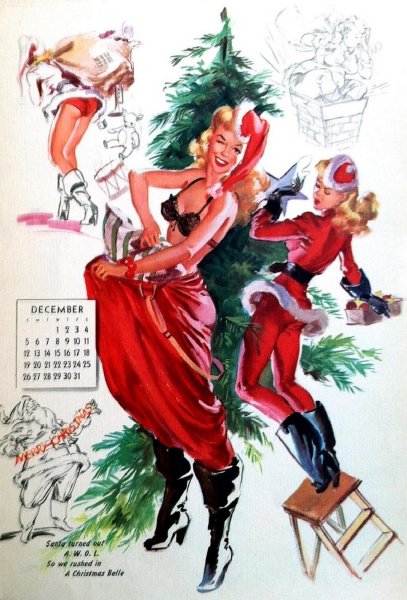 Мультяшные новогодние девушки