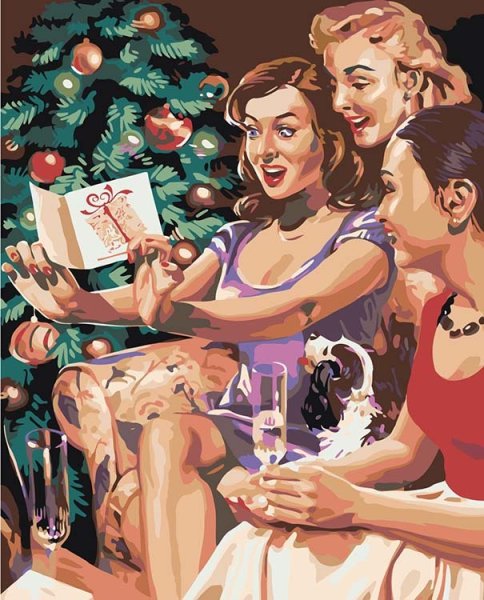 Новогодние открытки в стиле Pin up