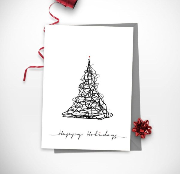 Минималистичная открытка на новый год