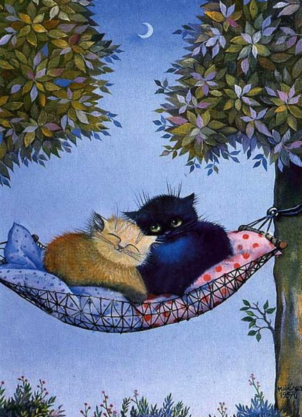 Пожелания спокойной ночи с котятами