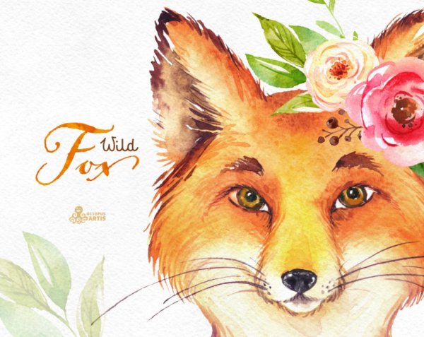 Лисенок с букетом